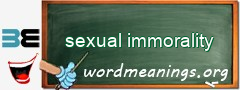 WordMeaning blackboard for sexual immorality